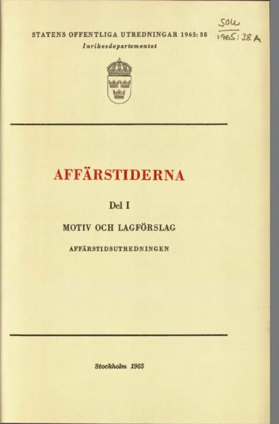 Omslaget till SOU 1965:38