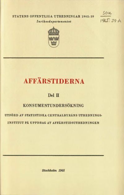 Omslaget till SOU 1965:39