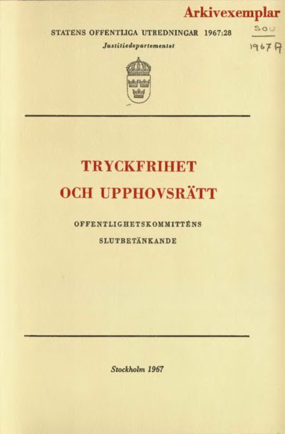 Omslaget till SOU 1967:28