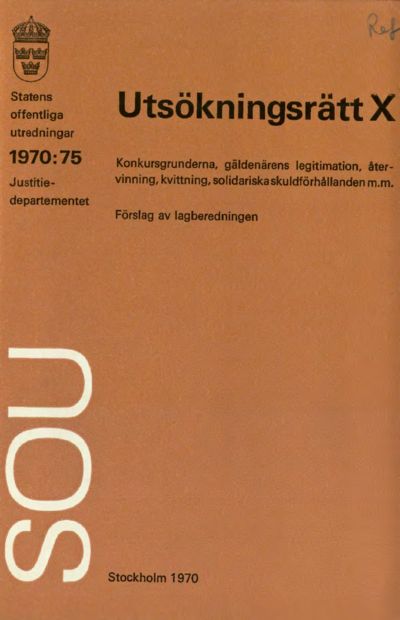 Omslaget till SOU 1970:75