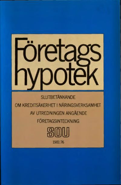 Omslaget till SOU 1981:76