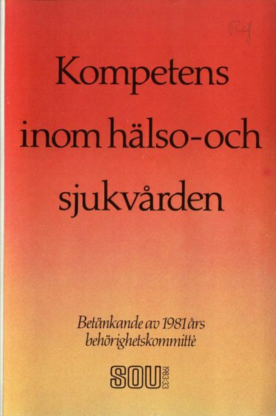 Omslaget till SOU 1983:33