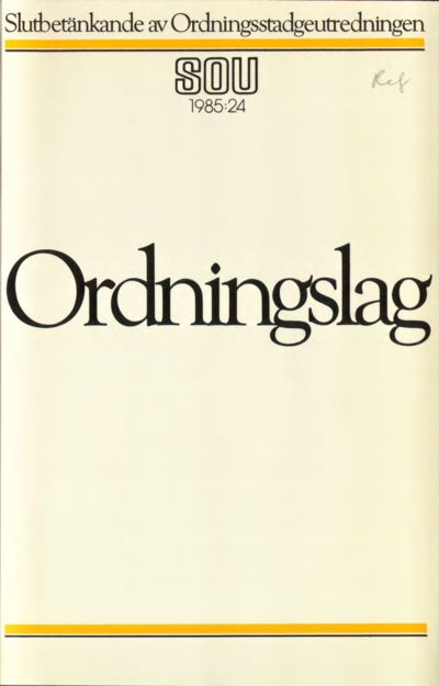 Omslaget till SOU 1985:24