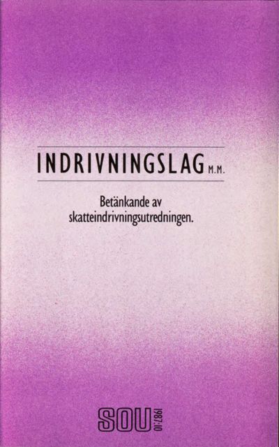 Omslaget till SOU 1987:10