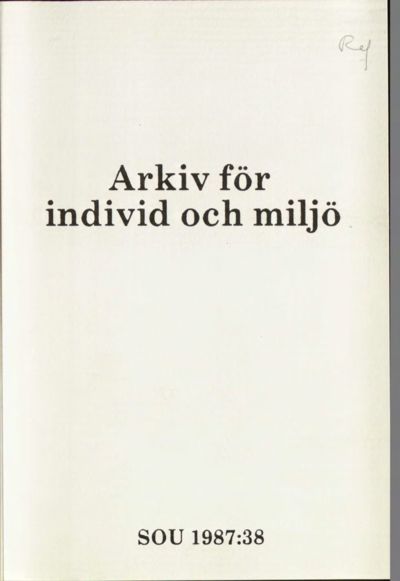 Omslaget till SOU 1987:38