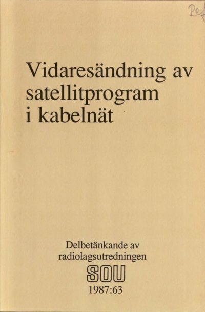 Omslaget till SOU 1987:63