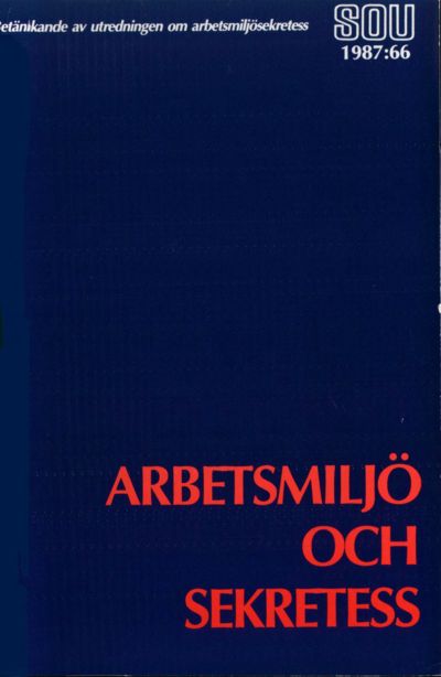 Omslaget till SOU 1987:66