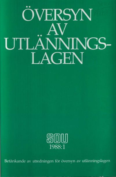 Omslaget till SOU 1988:1