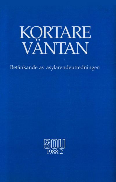 Omslaget till SOU 1988:2