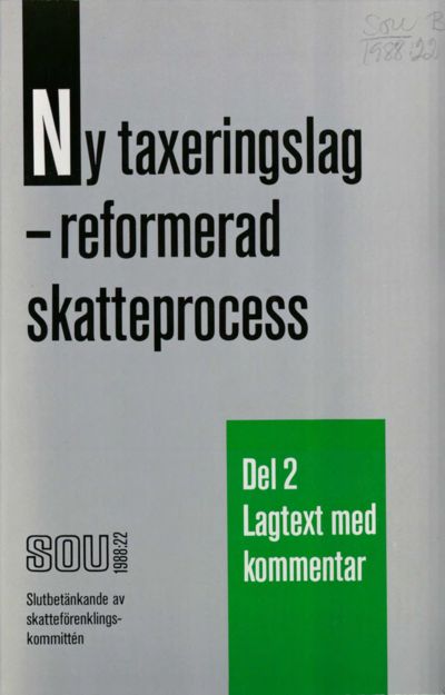 Omslaget till SOU 1988:22