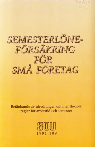 Omslaget till SOU 1991:109