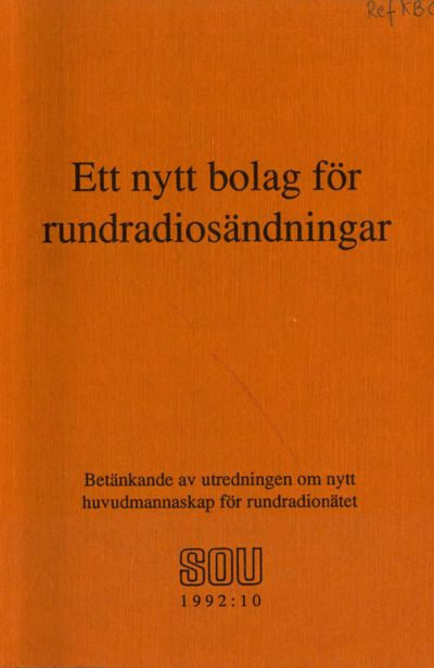 Omslaget till SOU 1992:10