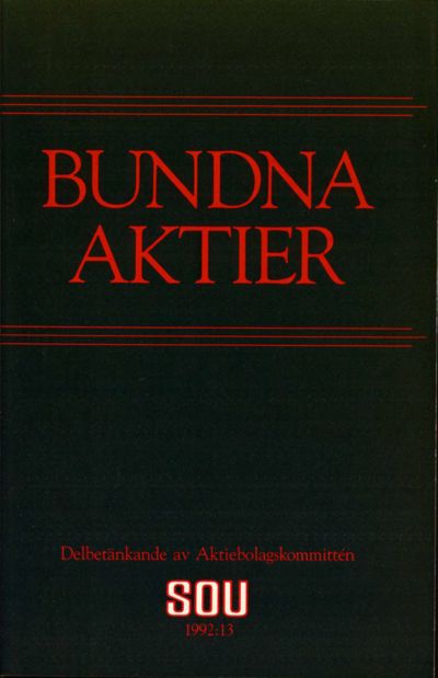 Omslaget till SOU 1992:13