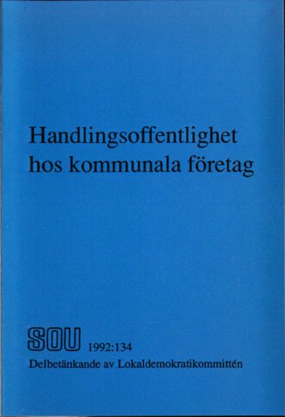 Omslaget till SOU 1992:134