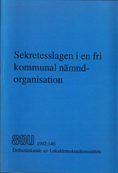 Omslaget till SOU 1992:140