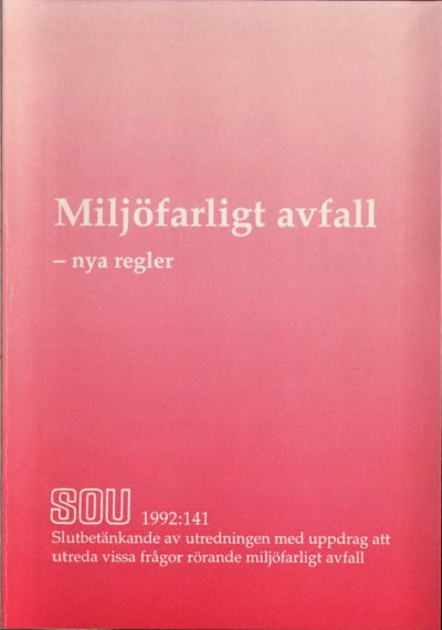 Omslaget till SOU 1992:141