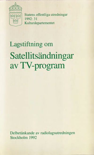 Omslaget till SOU 1992:31