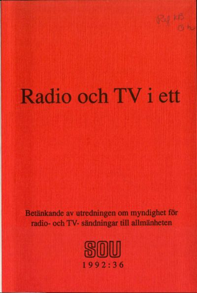 Omslaget till SOU 1992:36