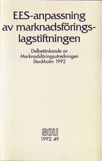 Omslaget till SOU 1992:49