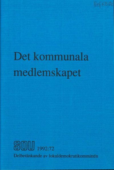 Omslaget till SOU 1992:72