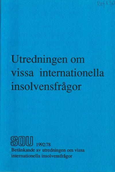 Omslaget till SOU 1992:78