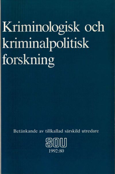 Omslaget till SOU 1992:80