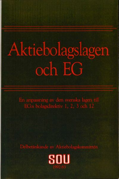 Omslaget till SOU 1992:83