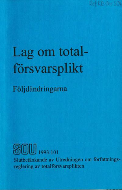 Omslaget till SOU 1993:101