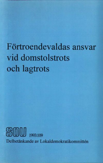 Omslaget till SOU 1993:109