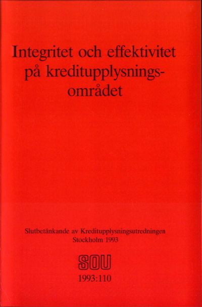 Omslaget till SOU 1993:110