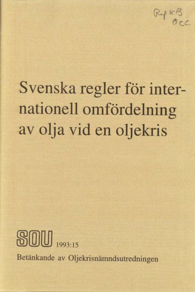 Omslaget till SOU 1993:15