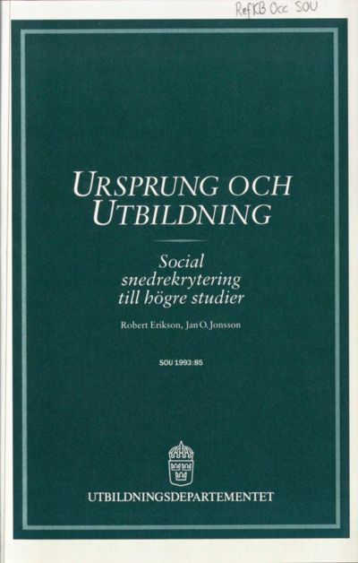 Omslaget till SOU 1993:85