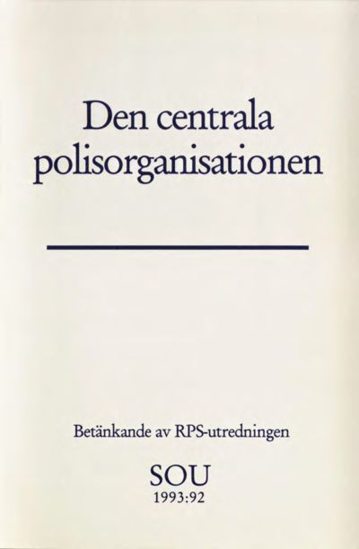 Omslaget till SOU 1993:92