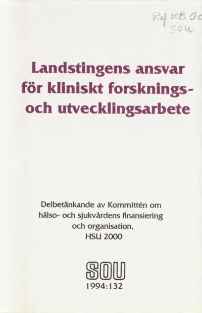 Omslaget till SOU 1994:132