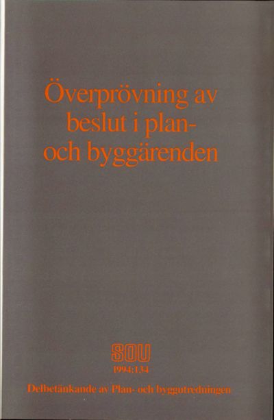 Omslaget till SOU 1994:134