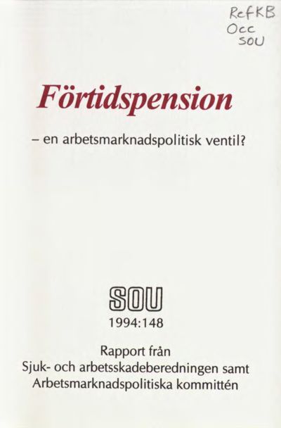 Omslaget till SOU 1994:148