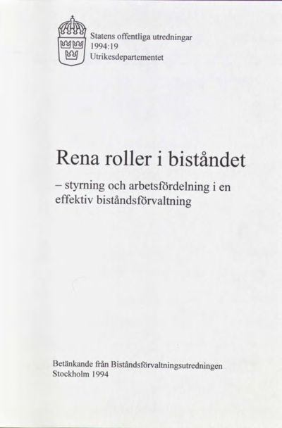 Omslaget till SOU 1994:19
