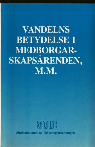 Omslaget till SOU 1994:33