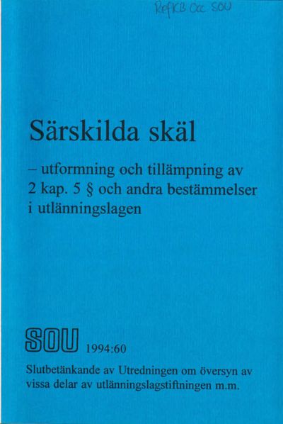 Omslaget till SOU 1994:60