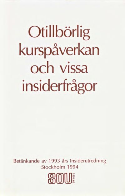 Omslaget till SOU 1994:68