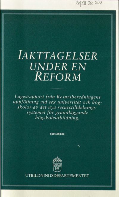 Omslaget till SOU 1994:80