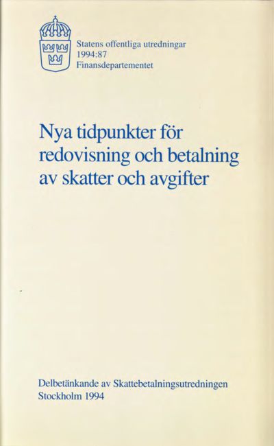 Omslaget till SOU 1994:87