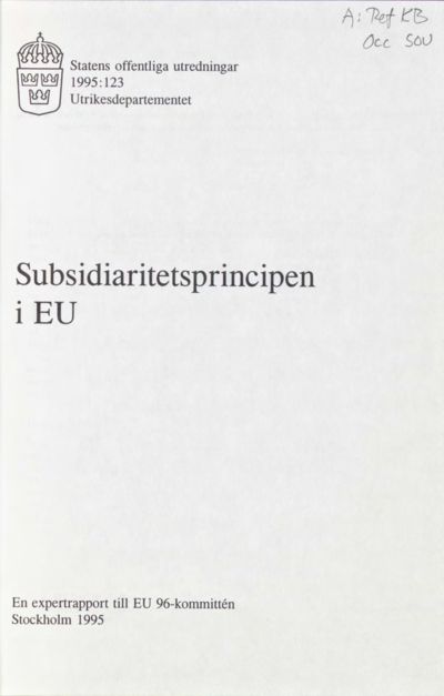 Omslaget till SOU 1995:123