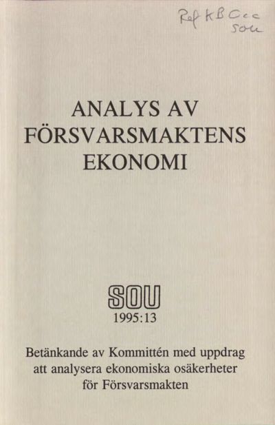 Omslaget till SOU 1995:13