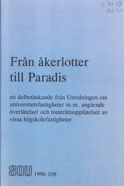 Omslaget till SOU 1996:109