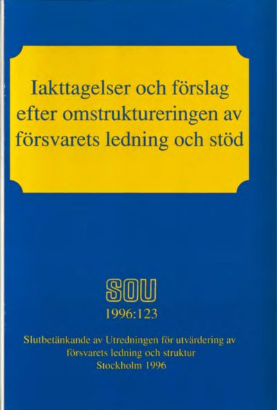 Omslaget till SOU 1996:123