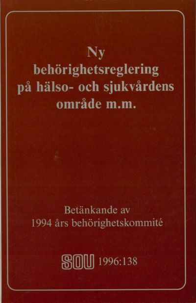 Omslaget till SOU 1996:138