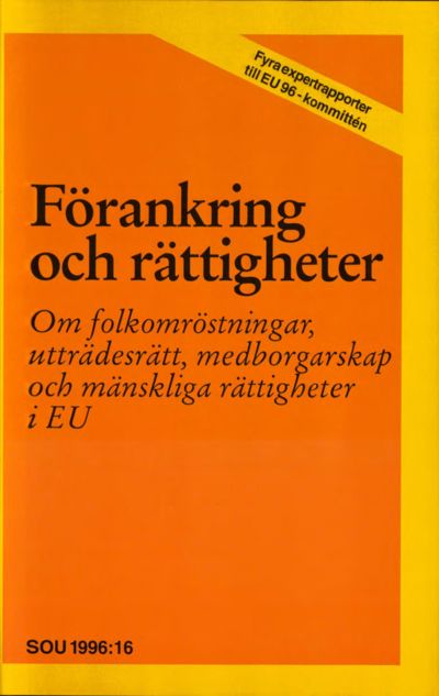 Omslaget till SOU 1996:16