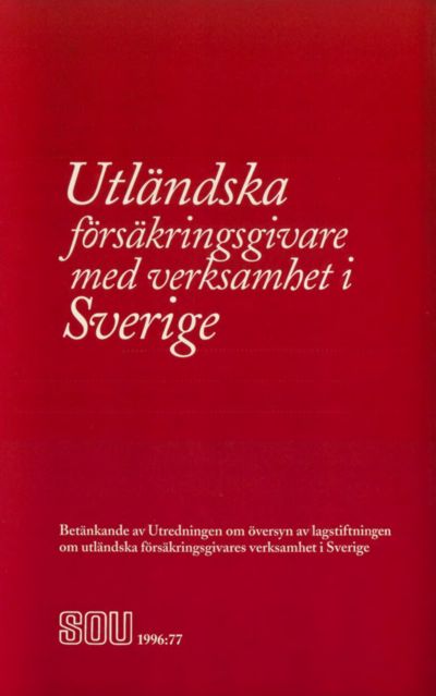 Omslaget till SOU 1996:77