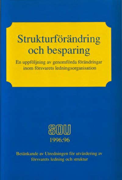 Omslaget till SOU 1996:96